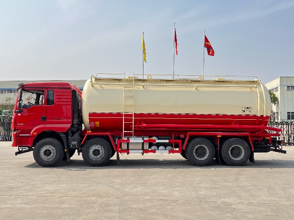 25.5立方陜汽德龍SGZ5312GFLSX6型油田專用下灰罐車/固井水泥罐車/重晶石粉罐車（空壓機(jī)下置）