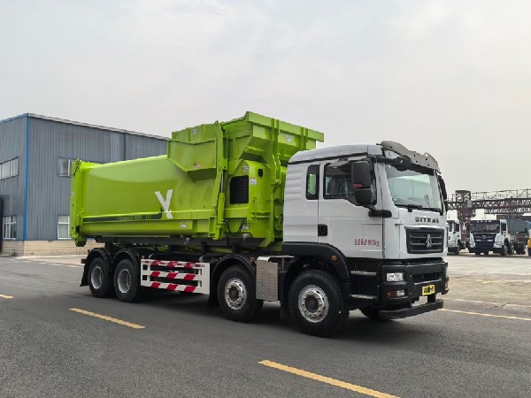 華威馳樂牌SGZ5311ZXXZZ6C5車廂可卸式垃圾車｜中國重汽汕德卡8x4鉤臂式垃圾車｜垃圾轉運車
